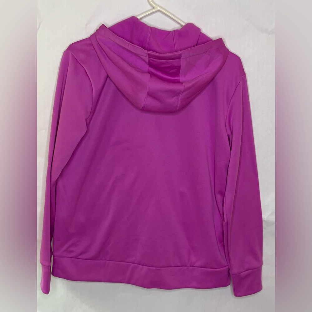 NEW w/tags!Women’s Medium Under Armour Fleece Hoodie .Vivid Magenta w black logo - Picture 2 of 9